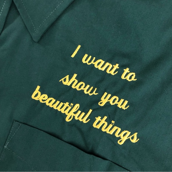 HUNGRY GHOST PRESS Beautiful Things Button Down Work Shirt- L - Picture 3 of 9